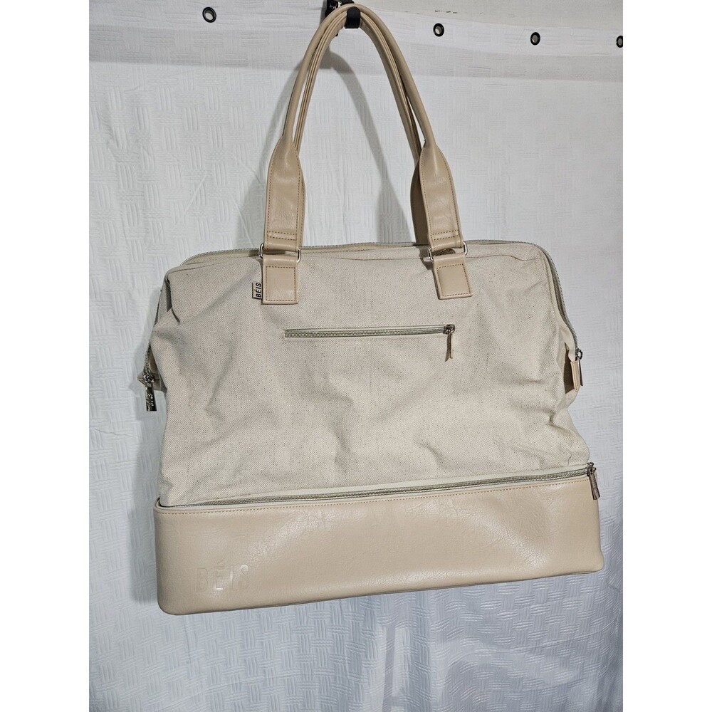 Beis Weekender Bag Beige Canvas, Overnight